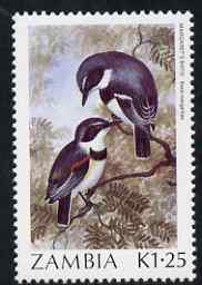 Zambia 1987 Birds - 1k25 Flycatcher unmounted mint, SG 494, stamps on birds