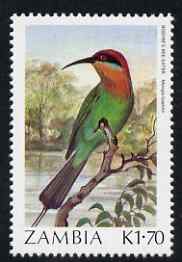 Zambia 1987 Birds - 1k70 Bee Eater unmounted mint, SG 497, stamps on birds