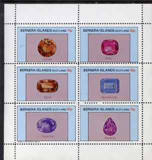 Bernera 1983 Precious Stones perf set of 6 values unmounted mint, stamps on jewellry, stamps on minerals