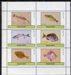 Bernera 1983 Fish (Cod, Pollack, Bass, Bream, Flounder & Boar) perf set of 6 values unmounted mint, stamps on fish, stamps on marine life