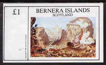 Bernera 1981 Paintings of Battles imperf souvenir sheet (Â£1 value) unmounted mint, stamps on , stamps on  stamps on battles, stamps on  stamps on arts