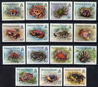 Solomon Islands 1993 Crabs definitive set of 15 values complete unmounted mint, SG 752-66, stamps on crabs, stamps on food, stamps on marine life