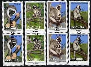 Namibia 2004 Vervet Monkeys perf set of 4 in pairs overprinted SPECIMEN (opt goes across 2 stamps) unmounted mint, as SG 954-57, stamps on animals, stamps on apes