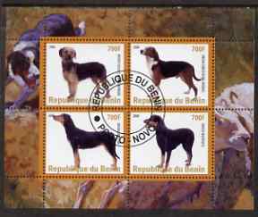 Benin 2008 Dogs #2 perf sheetlet containing 4 values fine cto used, stamps on dogs