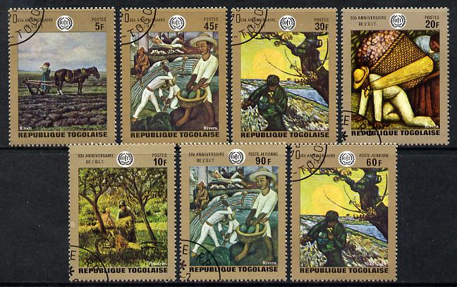 Togo 1970 ILO (Paintings) perf set of 7 cto used, SG 713-19*, stamps on arts, stamps on van gogh, stamps on pissarro