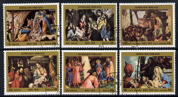 Togo 1970 Christmas (Nativity Paintings) set of 6 cto used, SG 778-83*, stamps on arts    christmas