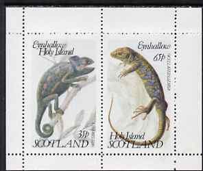 Eynhallow 1983 Lizards perf set of 2 values unmounted mint, stamps on animals, stamps on reptiles, stamps on lizards