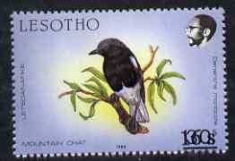 Lesotho 1990-91 Mountain Chat Provisional 16s on 30s with surch dropped (lower bar on perfs to appear as SG 948eb), unmounted mint , stamps on birds
