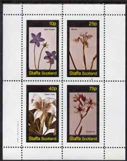 Staffa 1982 Flowers #55 perf set of 4 values (Bell Flower, Morea, Ixia & Gardenia) unmounted mint, stamps on flowers