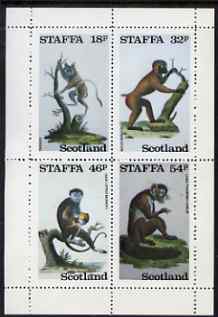 Staffa 1983 Primates perf set of 4 values unmounted mint, stamps on animals, stamps on apes