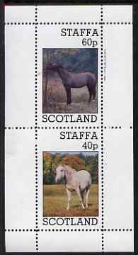 Staffa 1981 Horses #2 perf set of 2 values unmounted mint, stamps on animals, stamps on horses