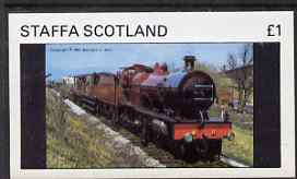 Staffa 1981 Steam Locos #01 imperf souvenir sheet (Â£1 value) unmounted mint, stamps on railways