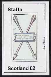 Staffa 1981 Playing Cards imperf deluxe sheet (Â£2 value) unmounted mint, stamps on playing cards, stamps on archery