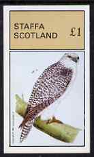 Staffa 1981 Jer Falcon imperf deluxe sheet (Â£2 value) unmounted mint, stamps on birds, stamps on birds of prey, stamps on falcons