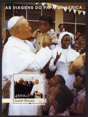 Guinea - Bissau 2003 Pope's Travels to Africa perf s/sheet containing 1 x 4500 value unmounted mint , stamps on personalities, stamps on pope, stamps on popes, stamps on religion, stamps on , stamps on pope