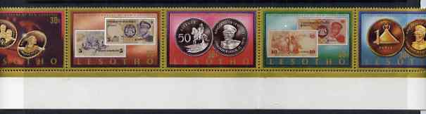 Lesotho 1986 New Currency Coins set of 5 unmounted mint, SG 696a, stamps on , stamps on  stamps on coins