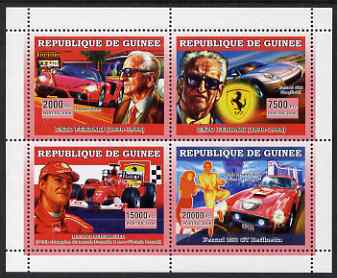 Guinea - Conakry 2006 Ferrari perf sheetlet containing 4 values unmounted mint, stamps on cars, stamps on ferrari, stamps on  f1 , stamps on formula 1, stamps on 