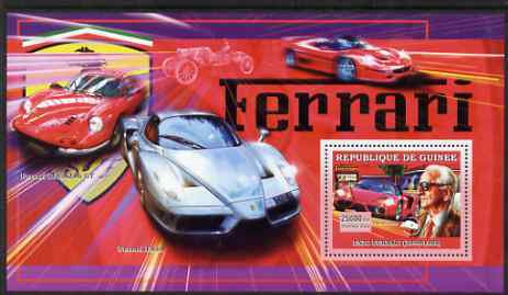 Guinea - Conakry 2006 Ferrari perf s/sheet #1 containing 1 value (Enzo Ferrari) unmounted mint , stamps on cars, stamps on ferrari, stamps on 