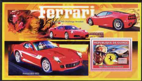 Guinea - Conakry 2006 Ferrari perf s/sheet #2 containing 1 value (Enzo Ferrari) unmounted mint , stamps on cars, stamps on ferrari, stamps on 