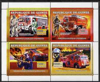 Guinea - Conakry 2006 European Fire Engines perf sheetlet containing 4 values unmounted mint, stamps on fire