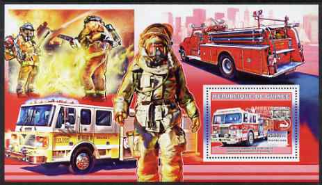 Guinea - Conakry 2006 American Fire Engines perf s/sheet #2 containing 1 value (Mooresville Engine 3) unmounted mint , stamps on fire