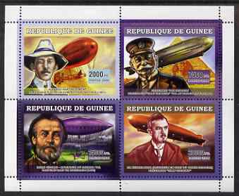 Guinea - Conakry 2006 Airships perf sheetlet containing 4 values unmounted mint, stamps on aviation, stamps on airships, stamps on zeppelins