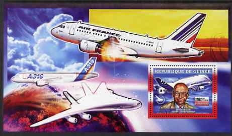 Guinea - Conakry 2006 Airbus A380 perf s/sheet #2 containing 1 value (Didier Evrard & Beluga) unmounted mint , stamps on aviation, stamps on airbus