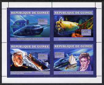 Guinea - Conakry 2006 Submarines perf sheetlet containing 4 values unmounted mint, stamps on ships, stamps on submarines, stamps on shipwrecks