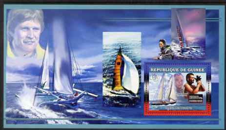 Guinea - Conakry 2006 Sailing Boats perf s/sheet #2 containing 1 value (Eric Tabarly & Pen Duick VI) unmounted mint , stamps on ships, stamps on sport