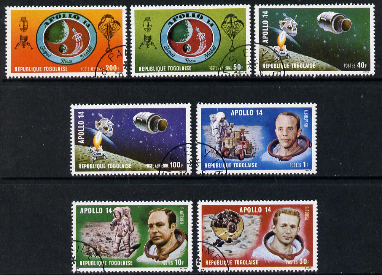 Togo 1971 Apollo 14 set of 7 cto used, SG 796-802*, stamps on , stamps on  stamps on space