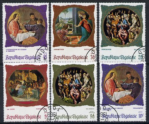 Togo 1969 Religious Paintings set of 6 cto used, SG 651-56*, stamps on arts  religion