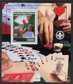 Palestine (PNA) 2008 Playing Cards & Gambling perf s/sheet containing 1 value (with Scout Logo) unmounted mint. Note this item is privately produced and is offered purely..., stamps on scouts, stamps on playing cards, stamps on 