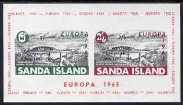 Sanda Island 1966 Churchill overprint & surcharge on 1965 Europa Bridge m/sheet, unmounted mint but slight wrinkles, Rosen S69, stamps on personalities, stamps on churchill, stamps on europa, stamps on bridges
