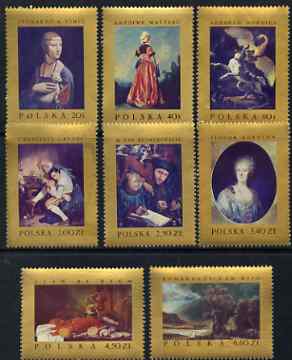 Poland 1967 Famous paintings perf set of 8 unmounted mint, SG 1788-95, stamps on arts, stamps on 