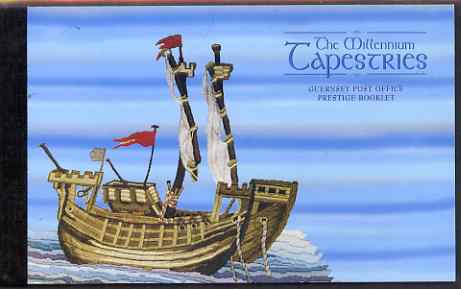 Guernsey 1998 Millennium Tapestry Project Â£7.50 Prestige booklet complete, SG SB63, stamps on millennium, stamps on textiles, stamps on ships