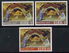Ireland 1976 Christmas perf set of 3 unmounted mint, SG 401-3, stamps on christmas