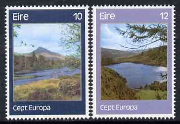 Ireland 1977 Europa - Landscapes perf set of 2 unmounted mint, SG 406-7, stamps on europa, stamps on tourism, stamps on lakes