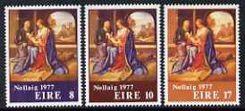 Ireland 1977 Christmas perf set of 3 unmounted mint, SG 416-18, stamps on christmas