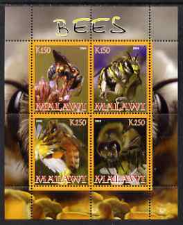 Malawi 2008 Bees perf sheetlet containing 4 values unmounted mint, stamps on , stamps on  stamps on bees, stamps on  stamps on honey, stamps on  stamps on insects