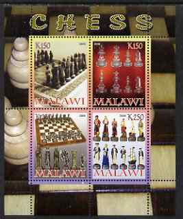 Malawi 2008 Chess perf sheetlet containing 4 values unmounted mint, stamps on chess