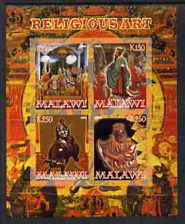 Malawi 2008 Religious Art imperf sheetlet containing 4 values unmounted mint, stamps on arts, stamps on religion, stamps on harps