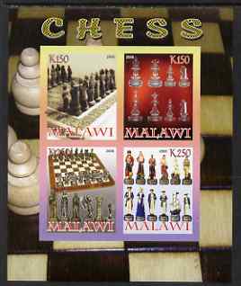 Malawi 2008 Chess imperf sheetlet containing 4 values unmounted mint, stamps on chess