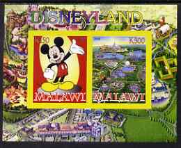Malawi 2008 Disneyland imperf sheetlet #2 containing 2 values unmounted mint, stamps on disney
