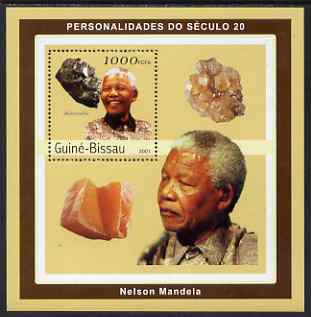 Guinea - Bissau 2001 Nelson Mandela & Minerals #3 perf s/sheet containing 1 value (Skutterudite) unmounted mint Mi 1982, stamps on personalities, stamps on nobel, stamps on mandela, stamps on minerals, stamps on personalities, stamps on mandela, stamps on nobel, stamps on peace, stamps on racism, stamps on human rights