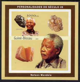 Guinea - Bissau 2001 Nelson Mandela & Minerals #3 imperf s/sheet containing 1 value (Skutterudite) unmounted mint Mi 1982, stamps on personalities, stamps on nobel, stamps on mandela, stamps on minerals, stamps on personalities, stamps on mandela, stamps on nobel, stamps on peace, stamps on racism, stamps on human rights