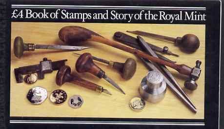 Great Britain 1983 Story of the Royal Mint Â£4 Prestige booklet complete and very fine, SG DX4, stamps on postal, stamps on statues