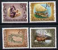 Papua New Guinea 1970 National Heritage perf set of 4 unmounted mint, SG 169-72, stamps on heritage, stamps on maps, stamps on ships, stamps on canoes, stamps on paddle steamers, stamps on 