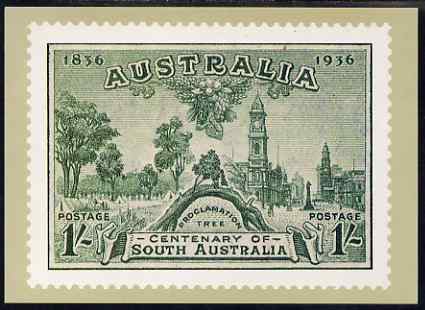 Australia 1934 Centenary of South Australia 1s (modern) Philatelic Postcard (Series 5 No.26) unused and very fine, stamps on 