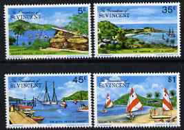 St Vincent - Grenadines 1975 Petit St Vincent set of 4 unmounted mint, SG 66-69, stamps on tourism, stamps on ships, stamps on coral