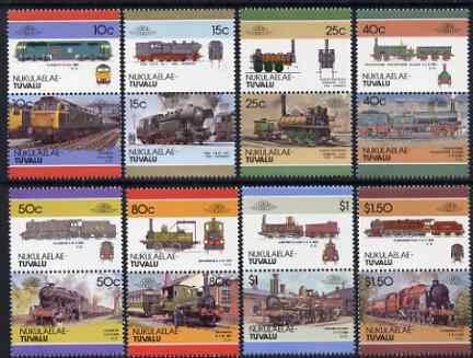 Tuvalu - Nukulaelae 1986 Locomotives #4 (Leaders of the World) set of 16 unmounted mint, stamps on railways